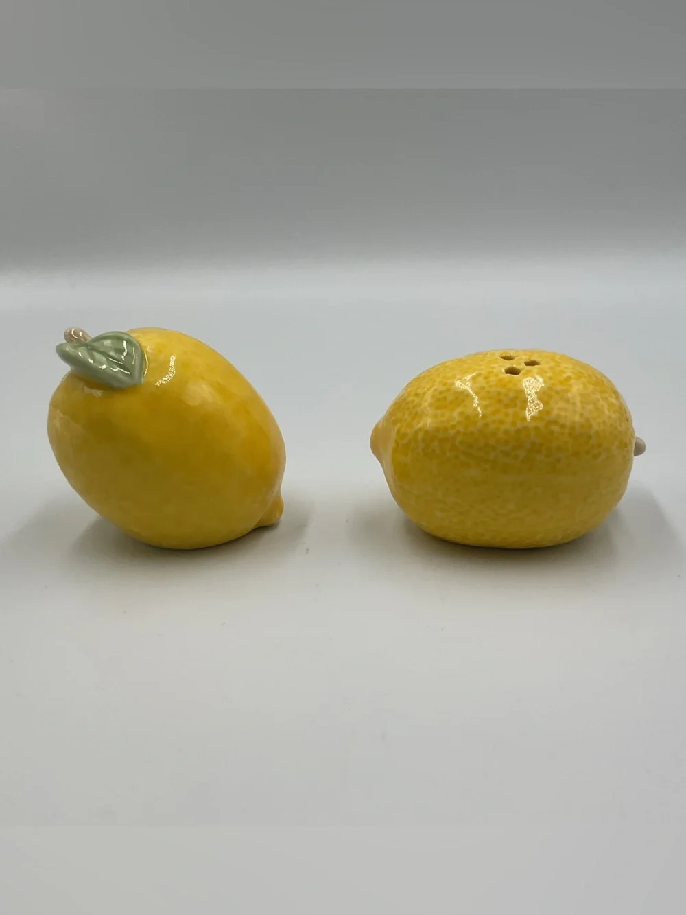Creative Co-Op Lemon Salt & Pepper Shaker Set Spring Summer Decor Citrus Vintage